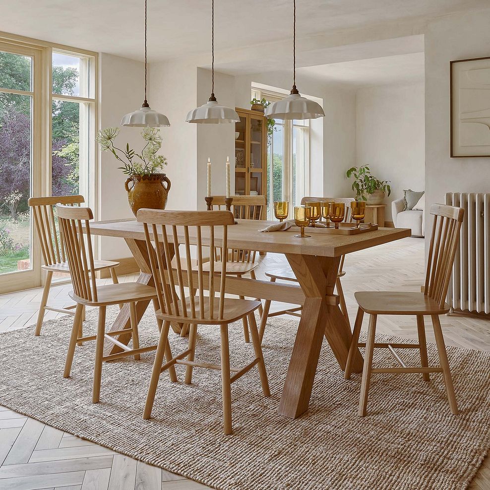 Highworth Natural Solid Oak Dining Table 180cm 3