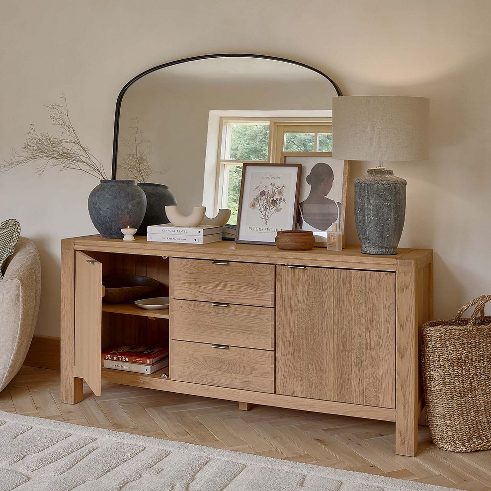 Highworth Natural Solid Oak Extra Large Sideboard 2