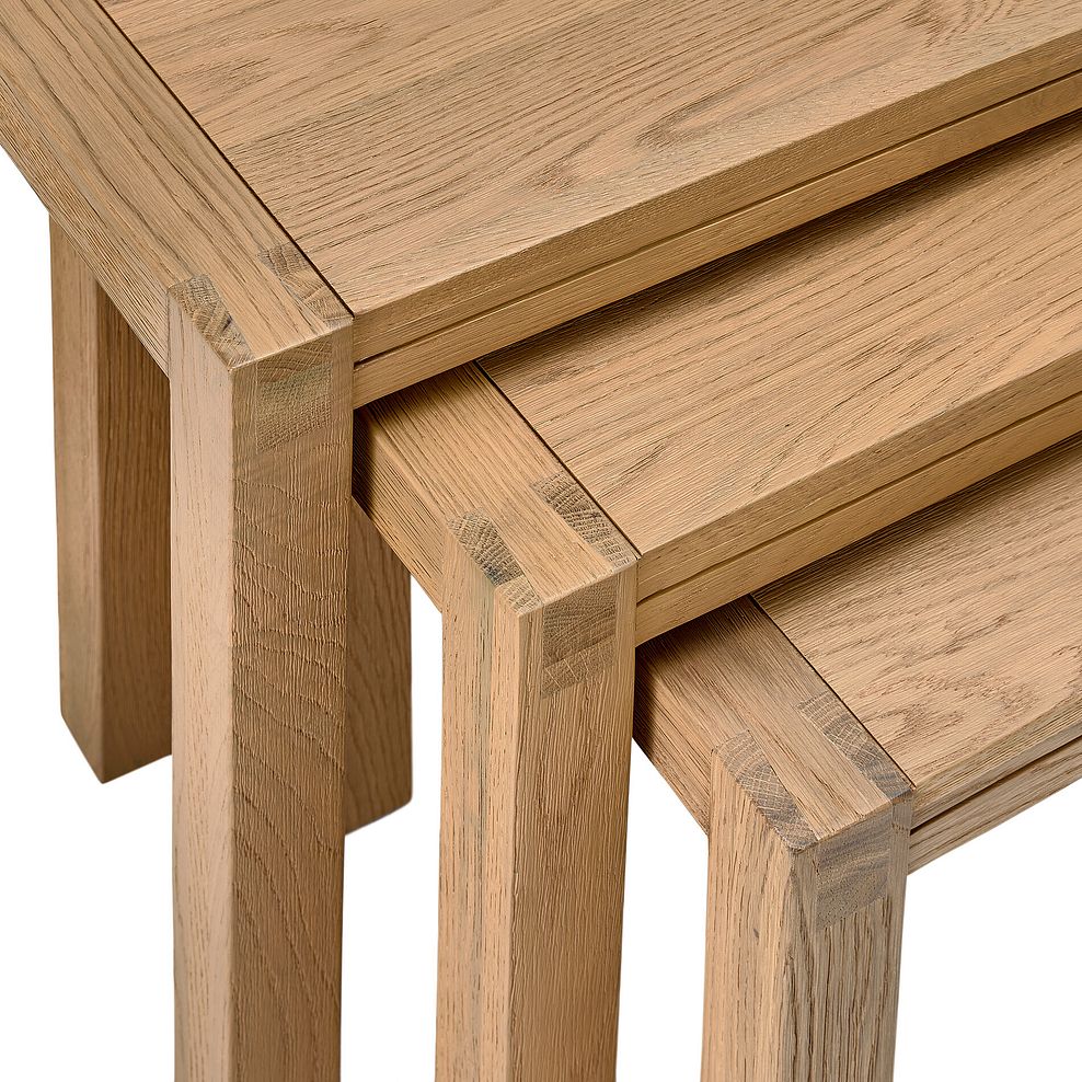 Highworth Natural Solid Oak Nest of 3 Tables 9
