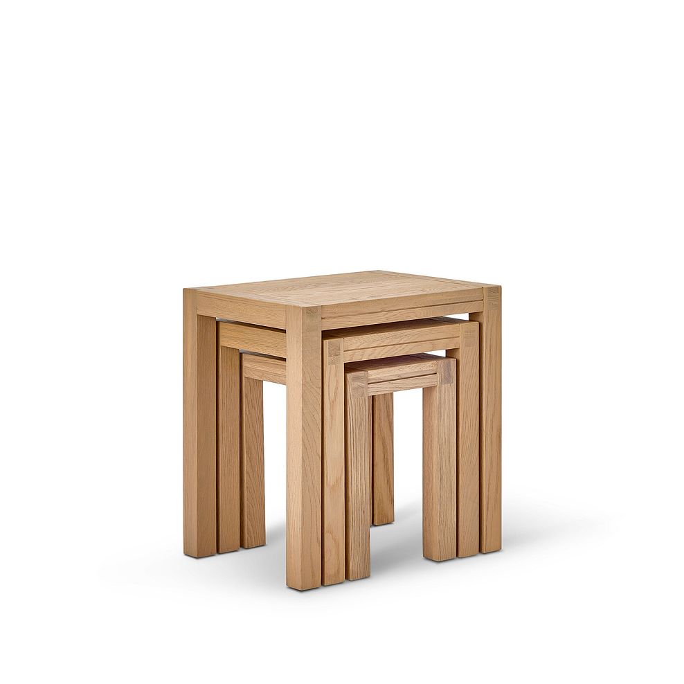 Highworth Natural Solid Oak Nest of 3 Tables 4