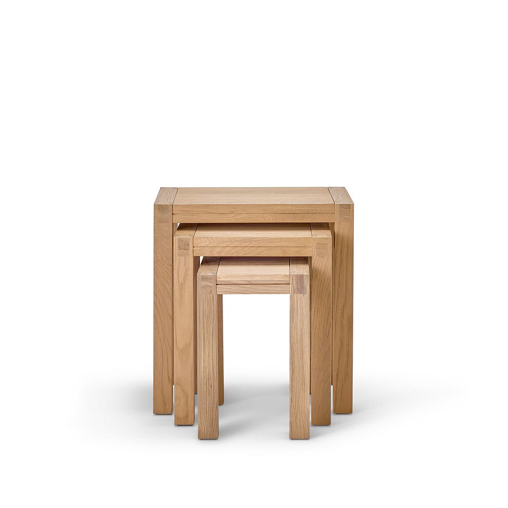 Highworth Natural Solid Oak Nest of 3 Tables 5
