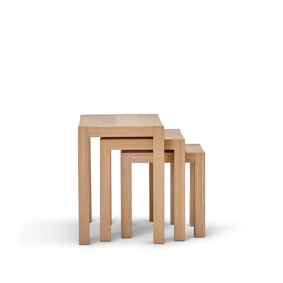 Highworth Natural Solid Oak Nest of 3 Tables 7