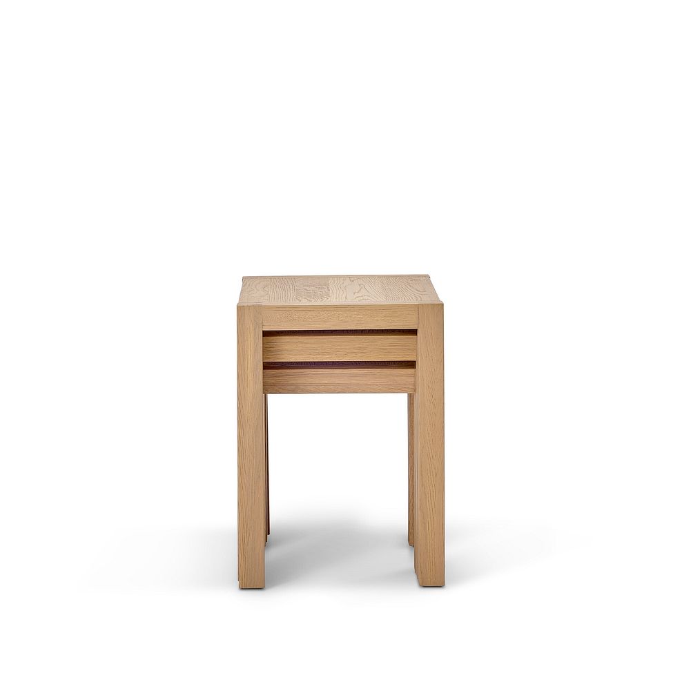 Highworth Natural Solid Oak Nest of 3 Tables 8