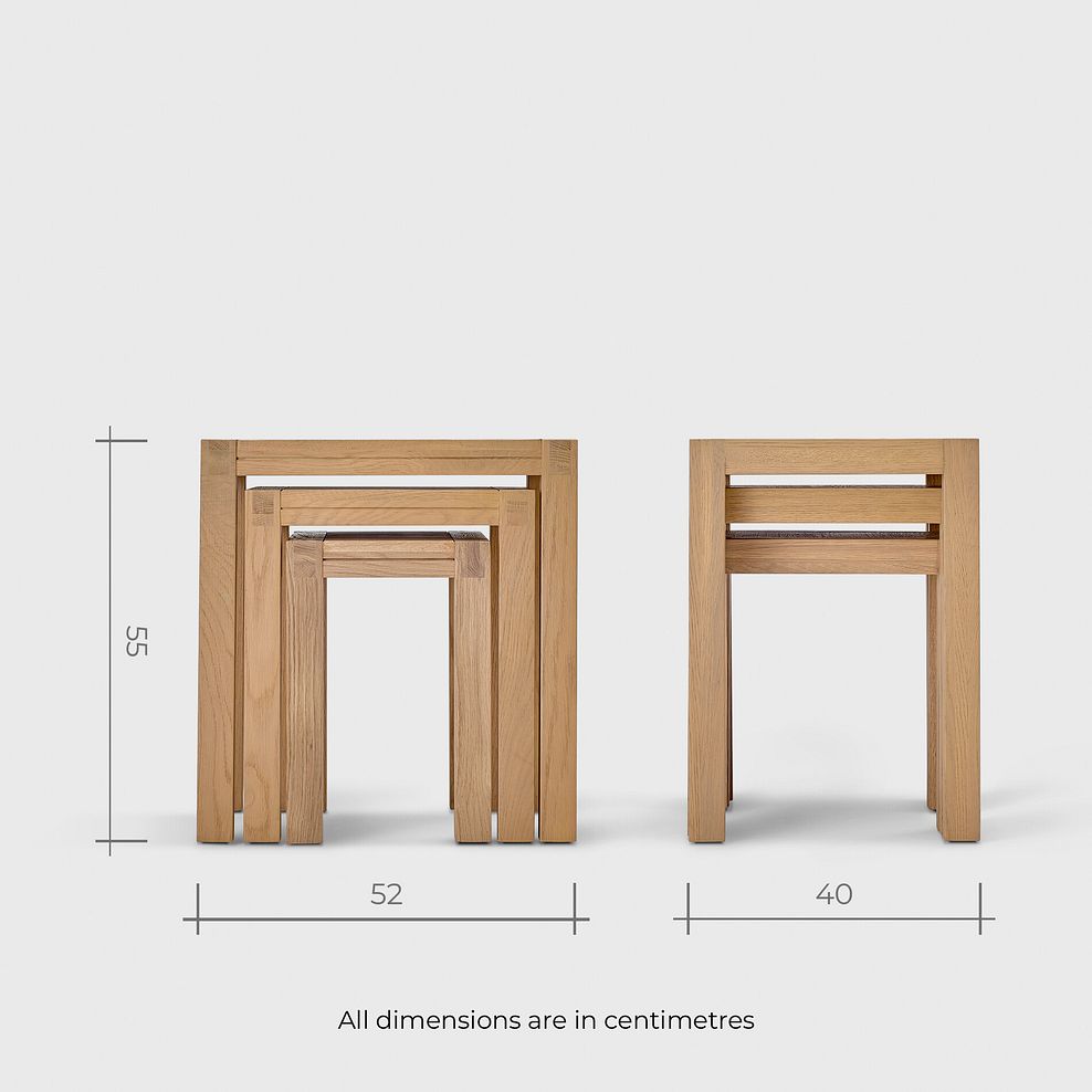 Highworth Natural Solid Oak Nest of 3 Tables 11