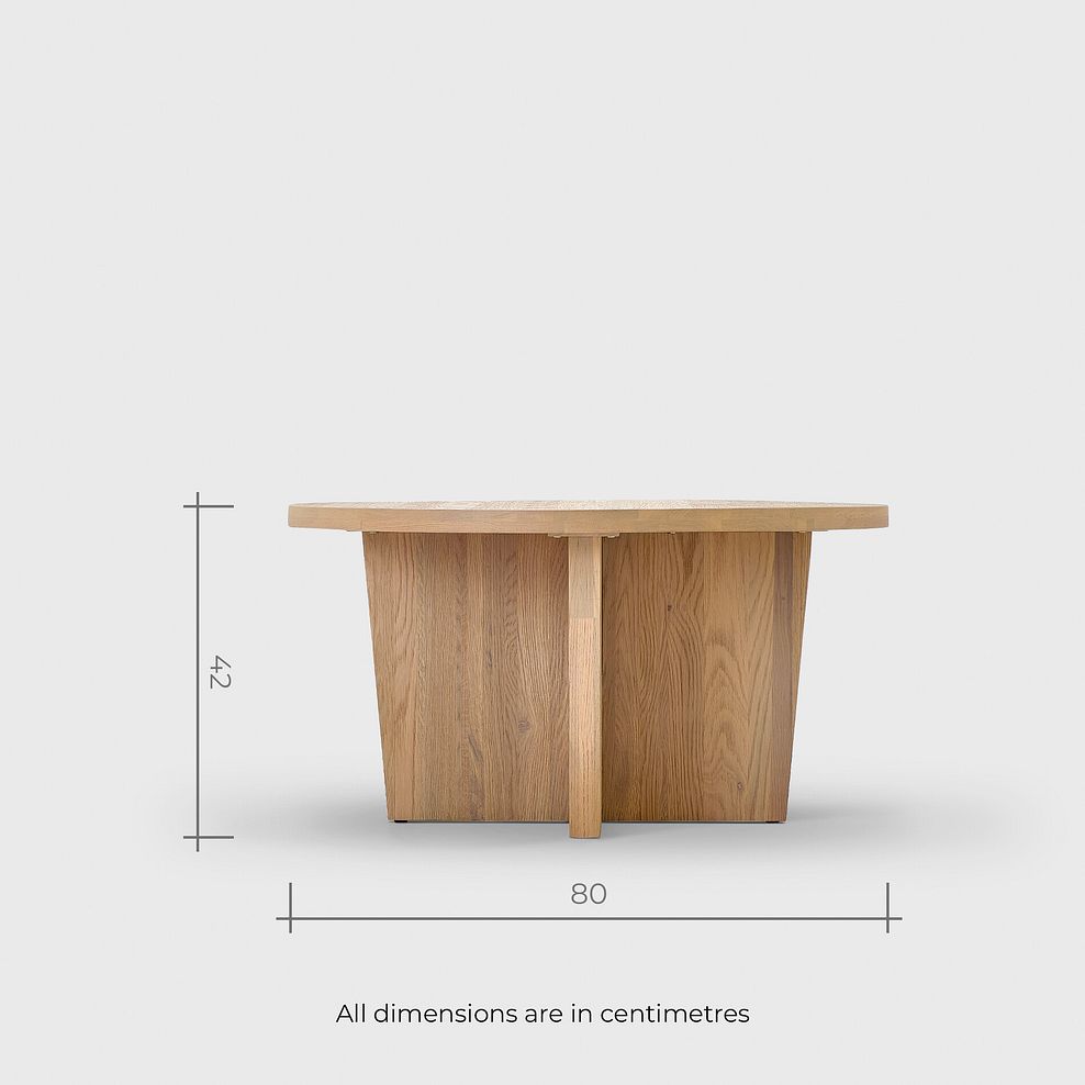 Highworth Natural Solid Oak Round Coffee Table 6