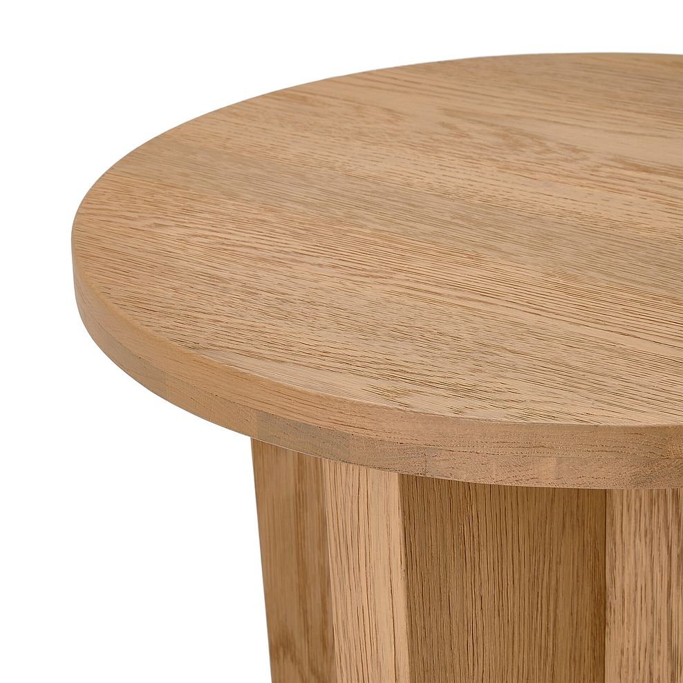 Highworth Natural Solid Oak Round Side Table 5