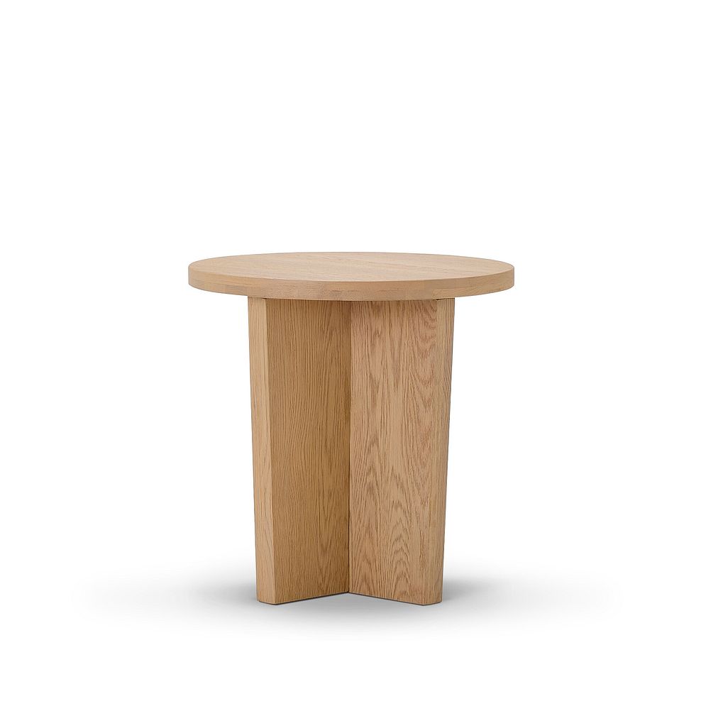 Highworth Natural Solid Oak Round Side Table 3