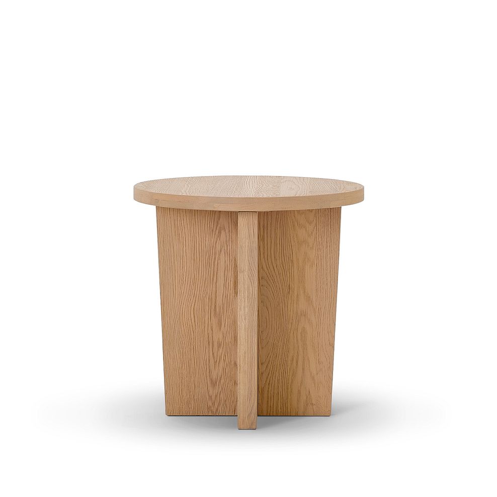Highworth Natural Solid Oak Round Side Table 4