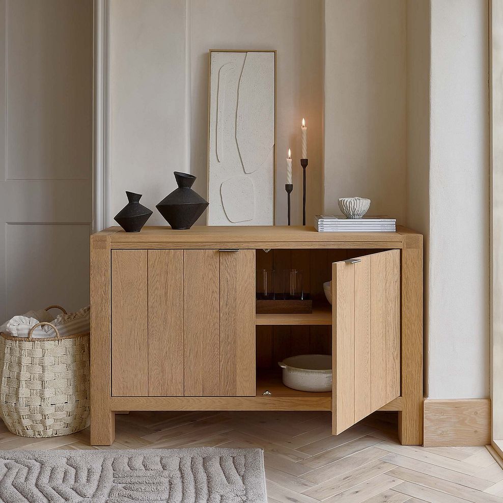 Highworth Natural Solid Oak Small Sideboard 2