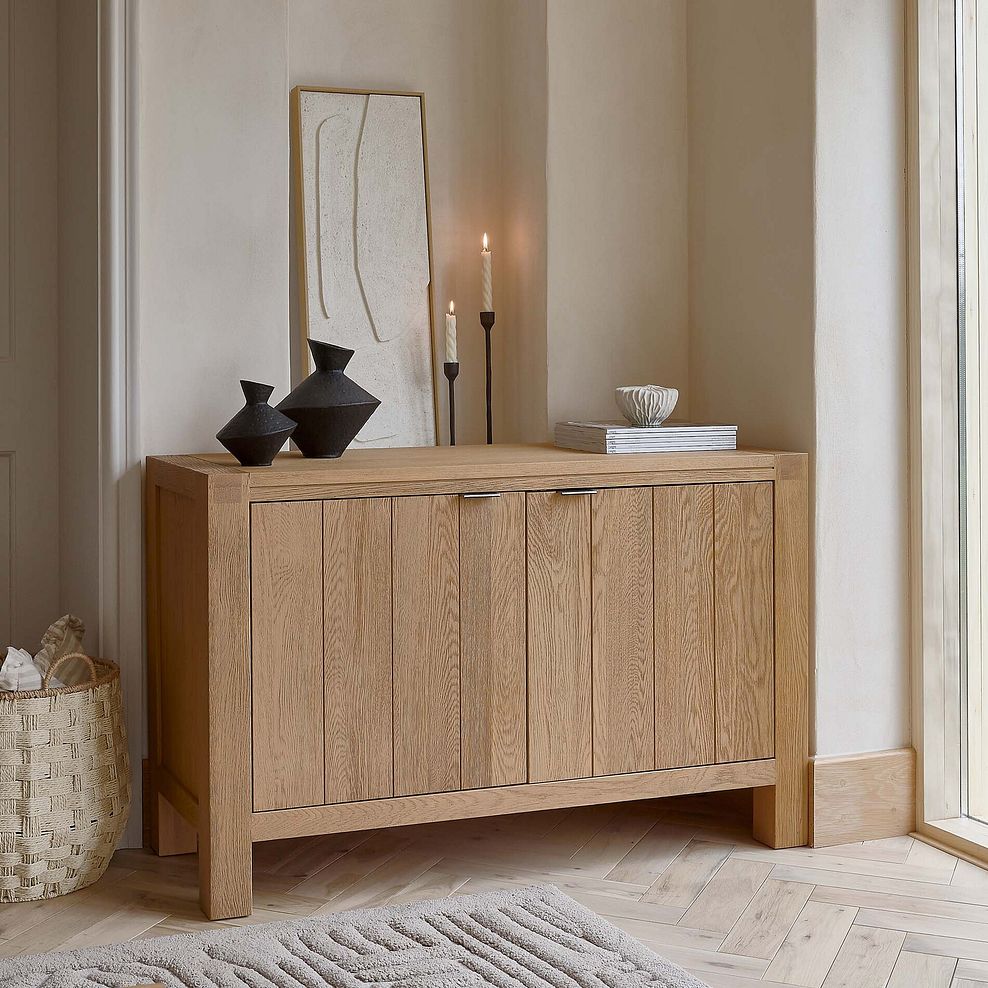 Highworth Natural Solid Oak Small Sideboard 1