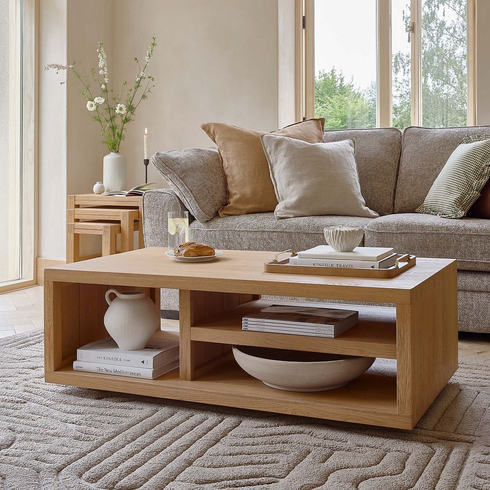 Highworth Natural Solid Oak Storage Coffee Table 2