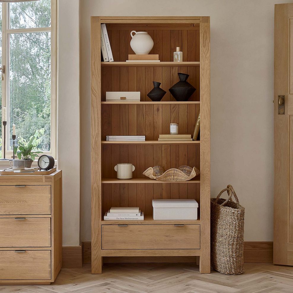 Highworth Natural Solid Oak Tall Bookcase 2