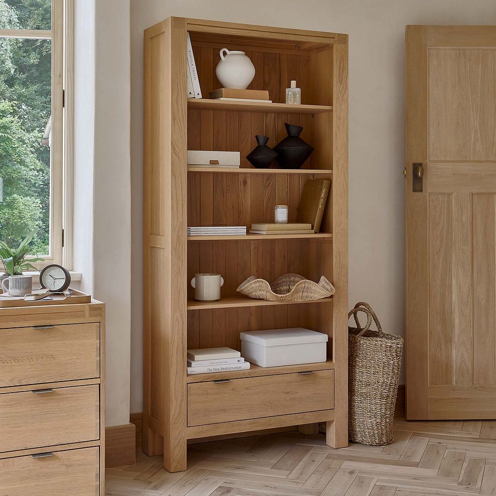 Highworth Natural Solid Oak Tall Bookcase 1