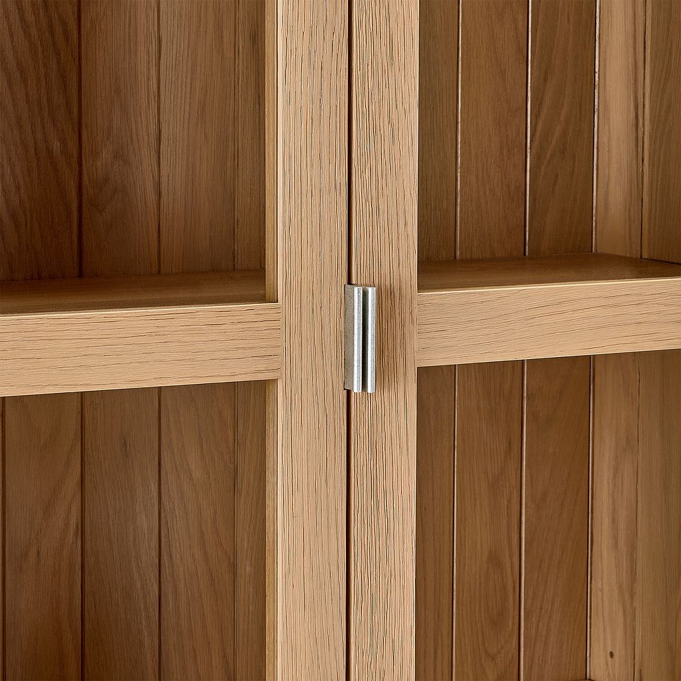 Highworth Natural Solid Oak Tall Glazed Display Cabinet 12
