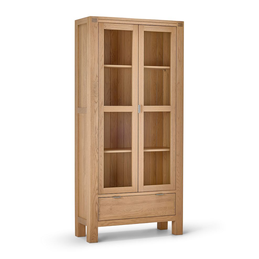 Highworth Natural Solid Oak Tall Glazed Display Cabinet 4