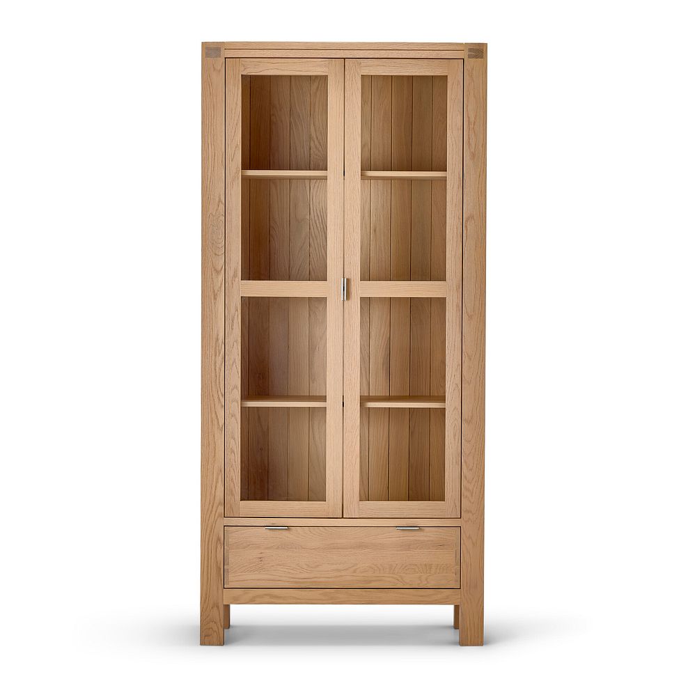 Highworth Natural Solid Oak Tall Glazed Display Cabinet 6