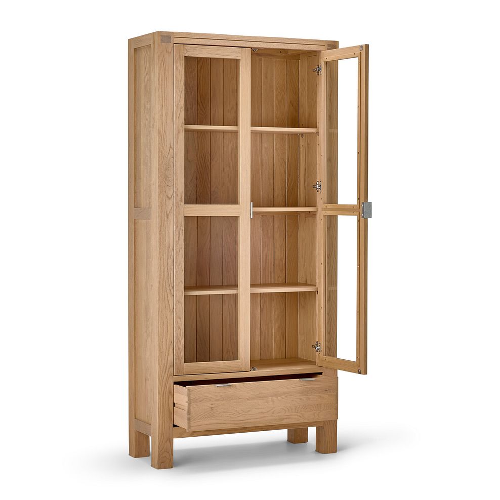 Highworth Natural Solid Oak Tall Glazed Display Cabinet 5