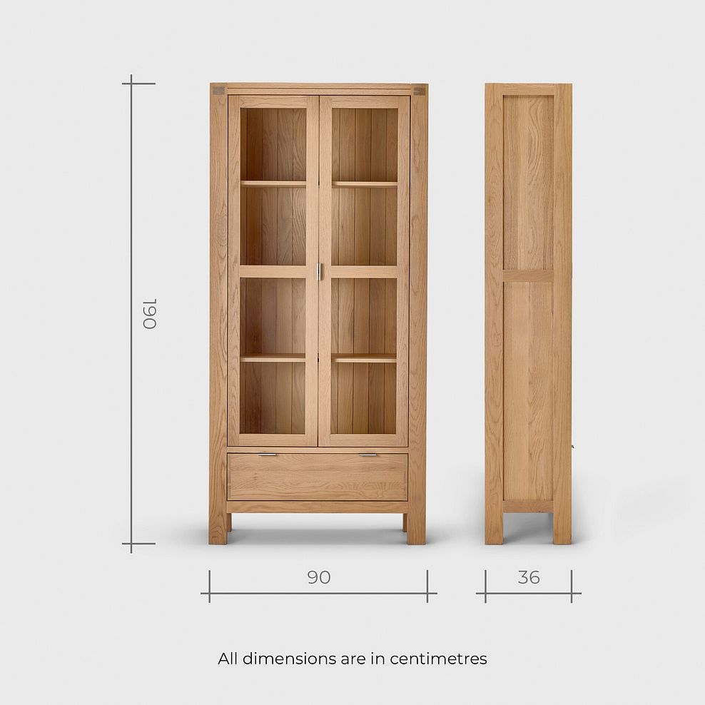 Highworth Natural Solid Oak Tall Glazed Display Cabinet 13