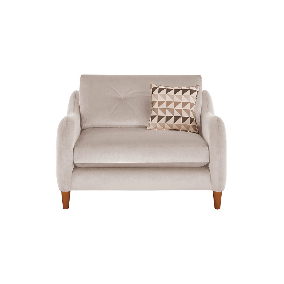 Ivory Velvet Loveseat Houston Oak Furnitureland