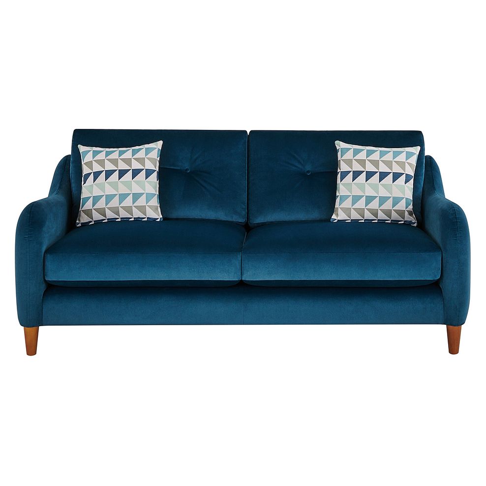 Teal Velvet 3 Seater Sofa Houston Oak Furnitureland