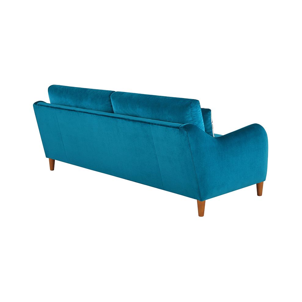 Turquoise Velvet 4 Seater Sofa Houston Oak Furnitureland