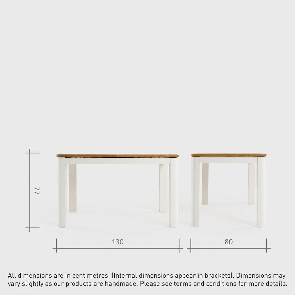 Hove Natural Oak and Painted 4ft 3 Extending Dining Table + 6 Scroll Back Chair in Checked Beige Fabric with Oak Legs 8
