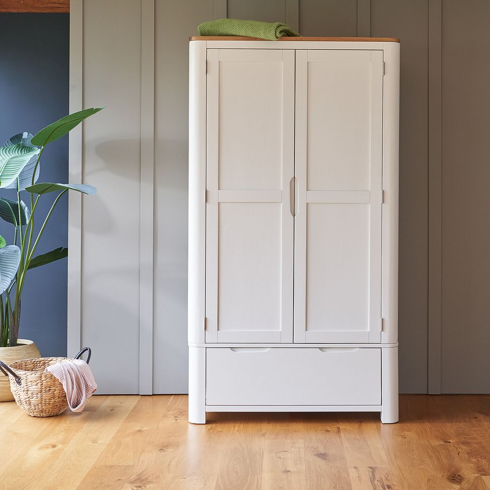 Hove Natural Oak and Painted Double Wardrobe 1