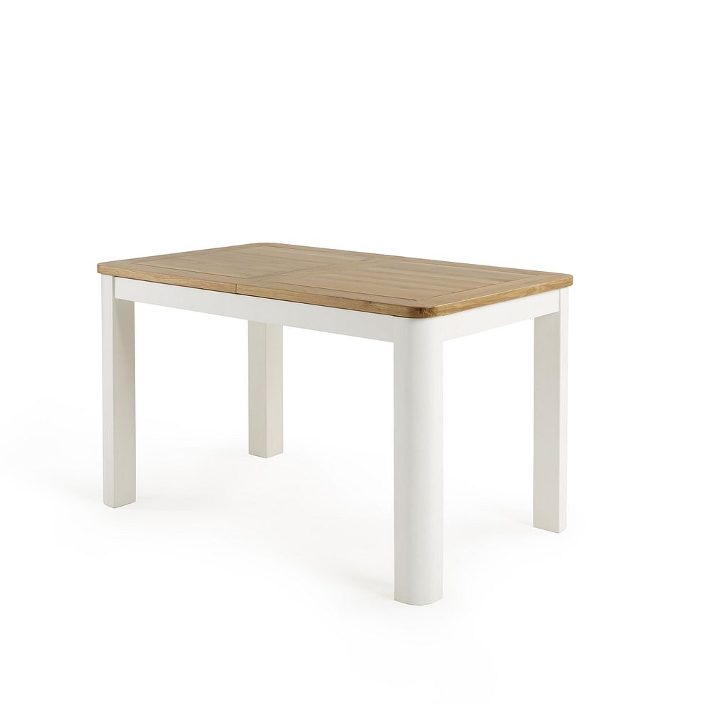 Hove Natural Oak and Painted Extending Dining Table And 6 Cross Backs In Verona Grey  2