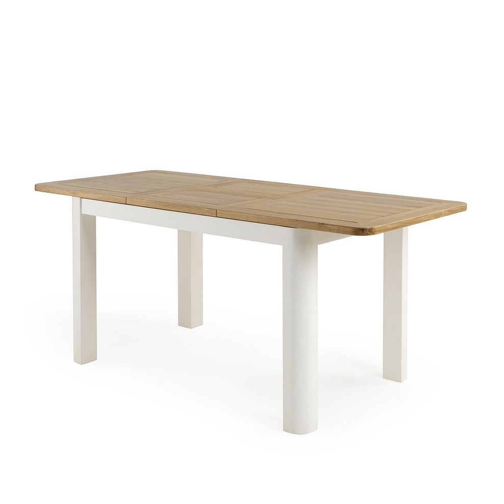 Hove Natural Oak and Painted Extending Dining Table and 6 Scroll Back Chair in Conway Grey Fabric 3