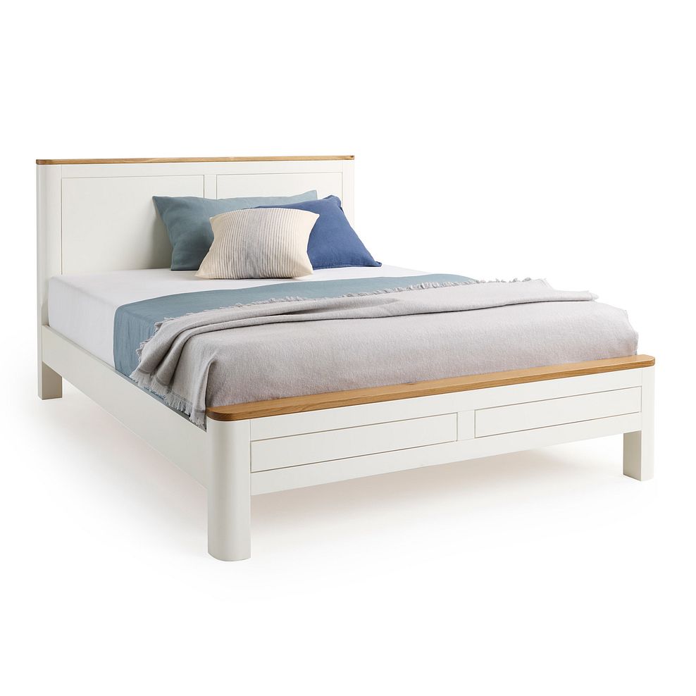 Hove Natural Oak and Painted King-Size Bed Thumbnail 1