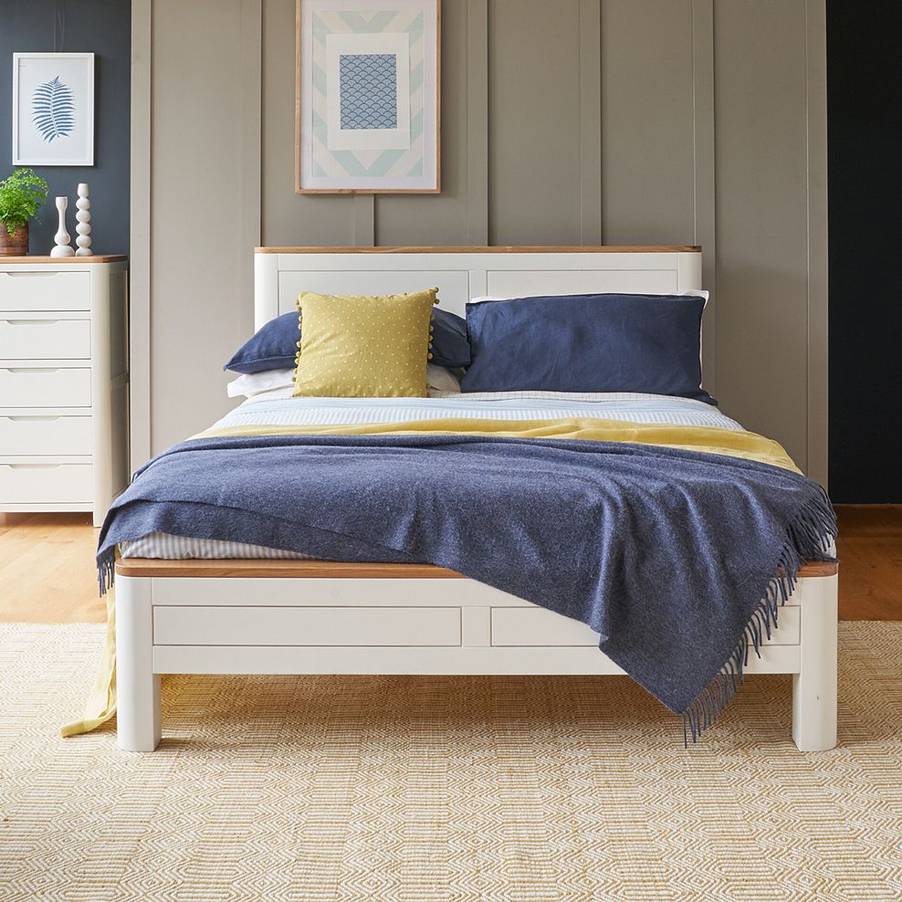 Hove Natural Oak and Painted King-Size Bed 1
