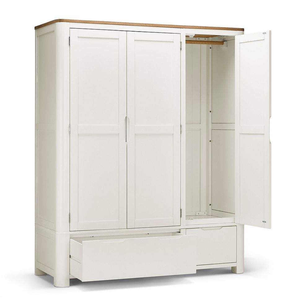 Hove Natural Oak and Painted Triple Wardrobe 2