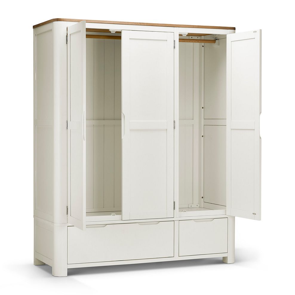 Hove Natural Oak and Painted Triple Wardrobe 3