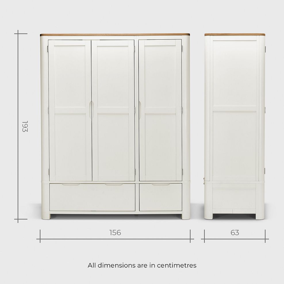 Hove Natural Oak and Painted Triple Wardrobe 16