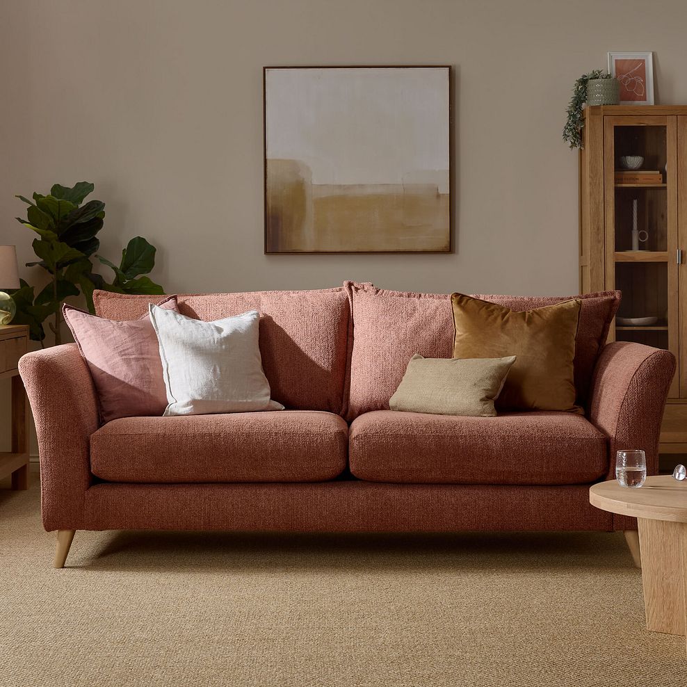 Hoxley 4 Seater Sofa in Leo Rust fabric 1