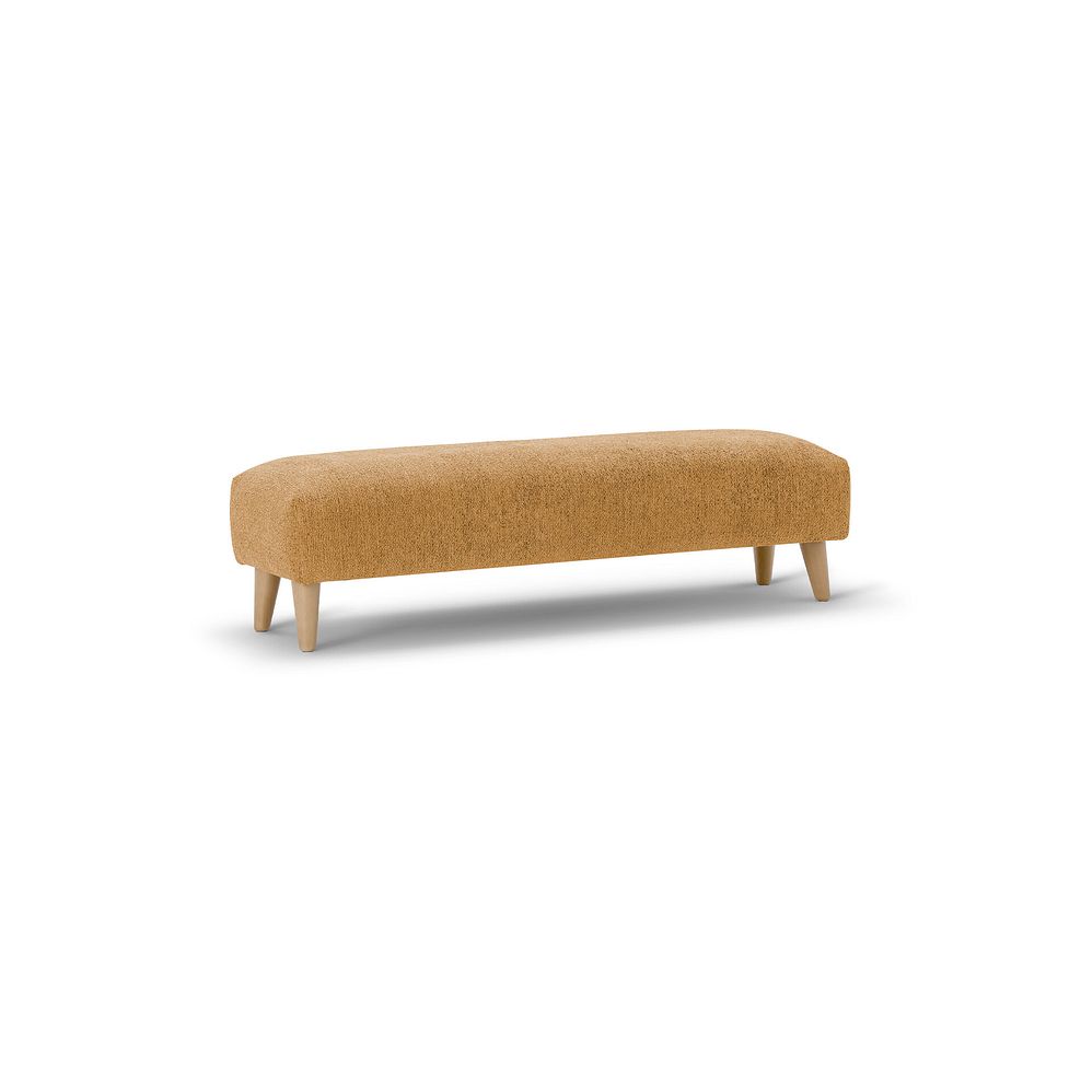 Hoxley Bench Footstool in Leo Mustard fabric 2