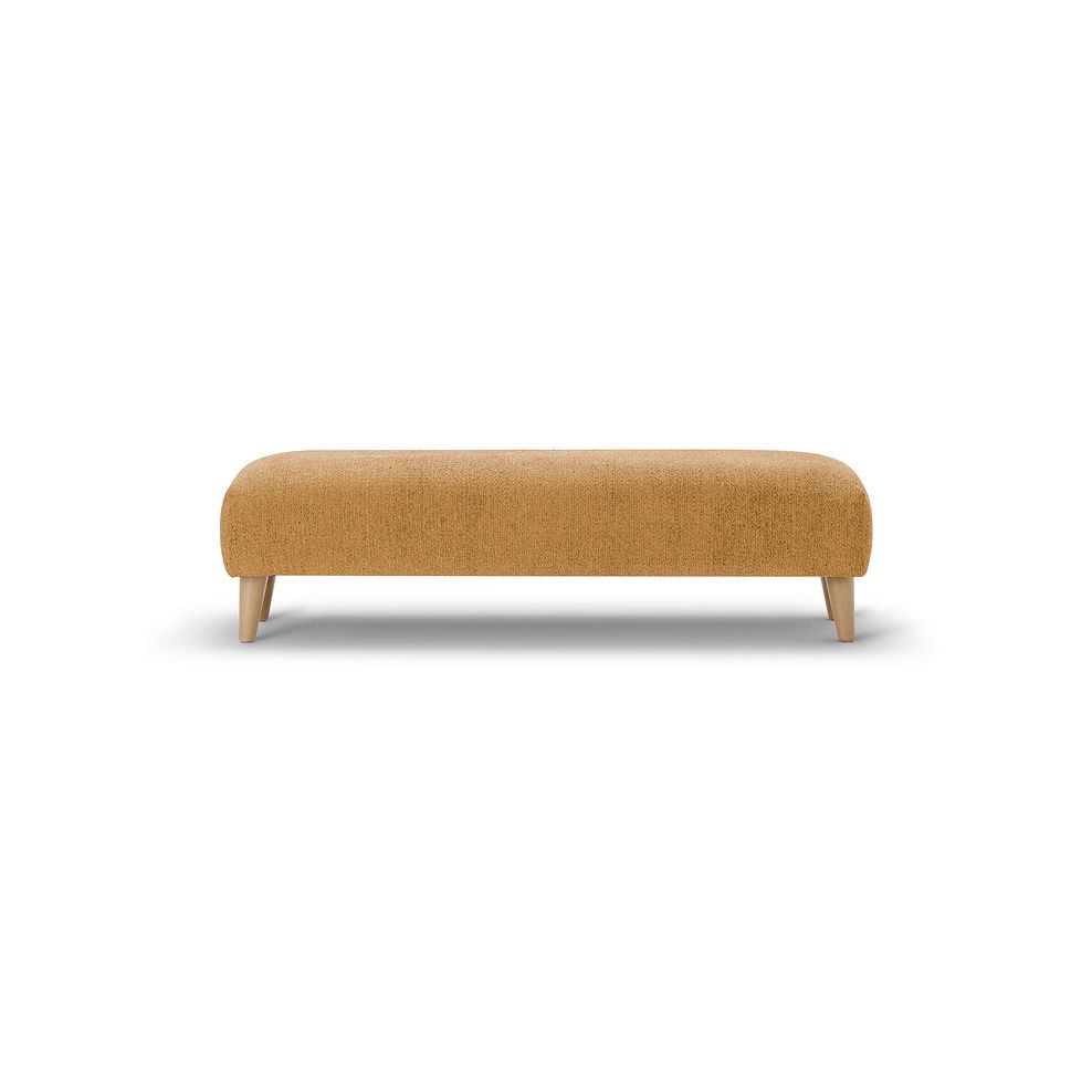 Hoxley Bench Footstool in Leo Mustard fabric 1