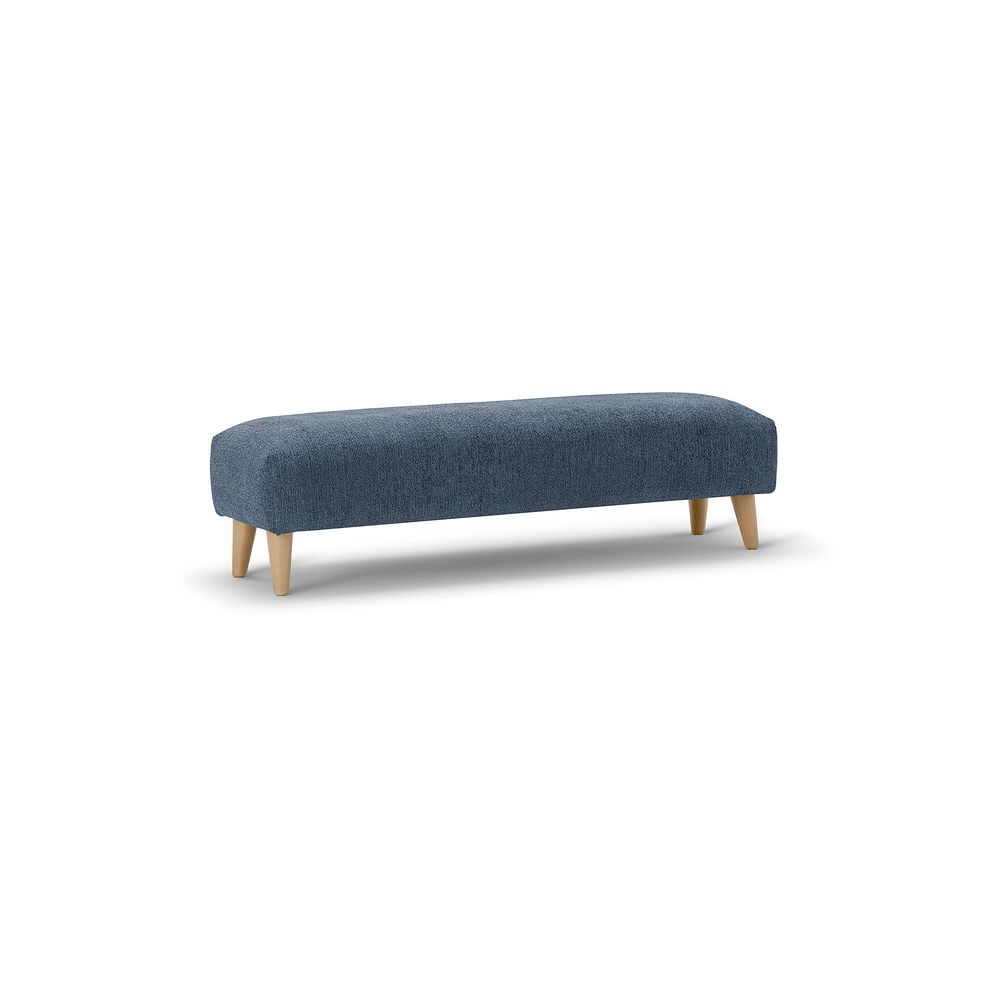 Hoxley Bench Footstool in Leo Ocean fabric 2