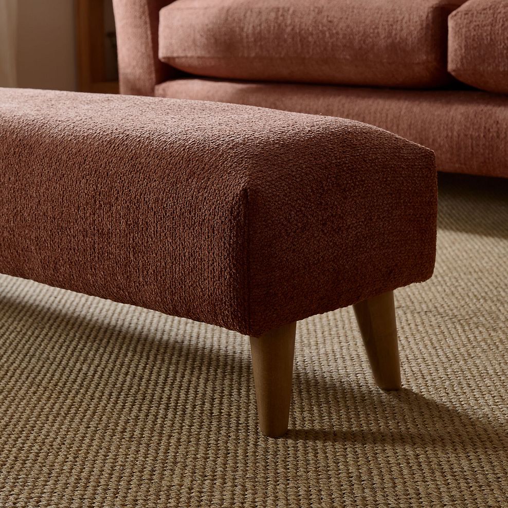 Hoxley Bench Footstool in Leo Rust fabric 3