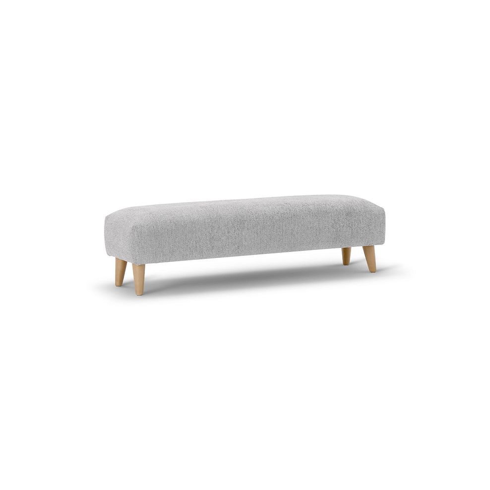 Hoxley Bench Footstool in Leo Silver fabric 2