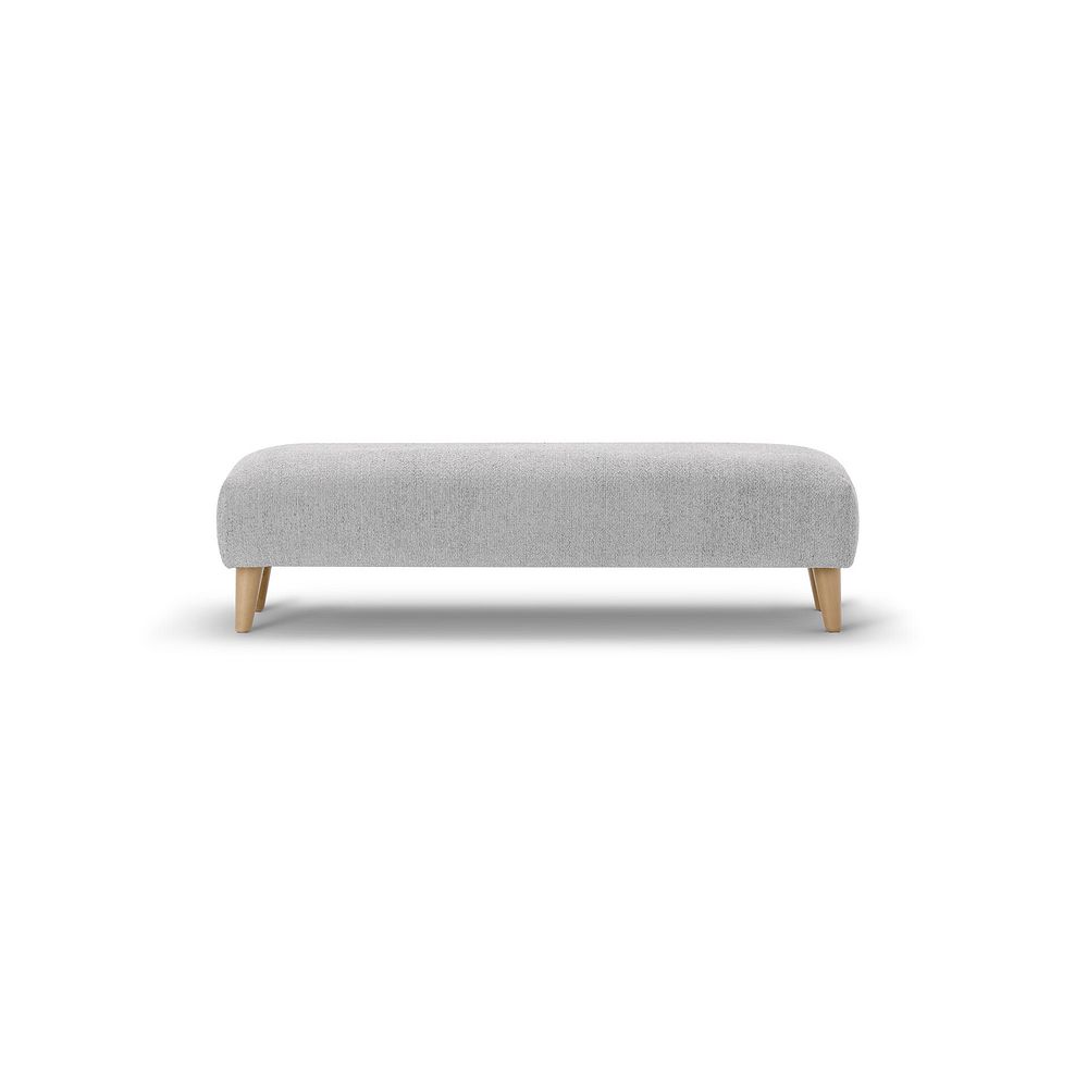Hoxley Bench Footstool in Leo Silver fabric 1