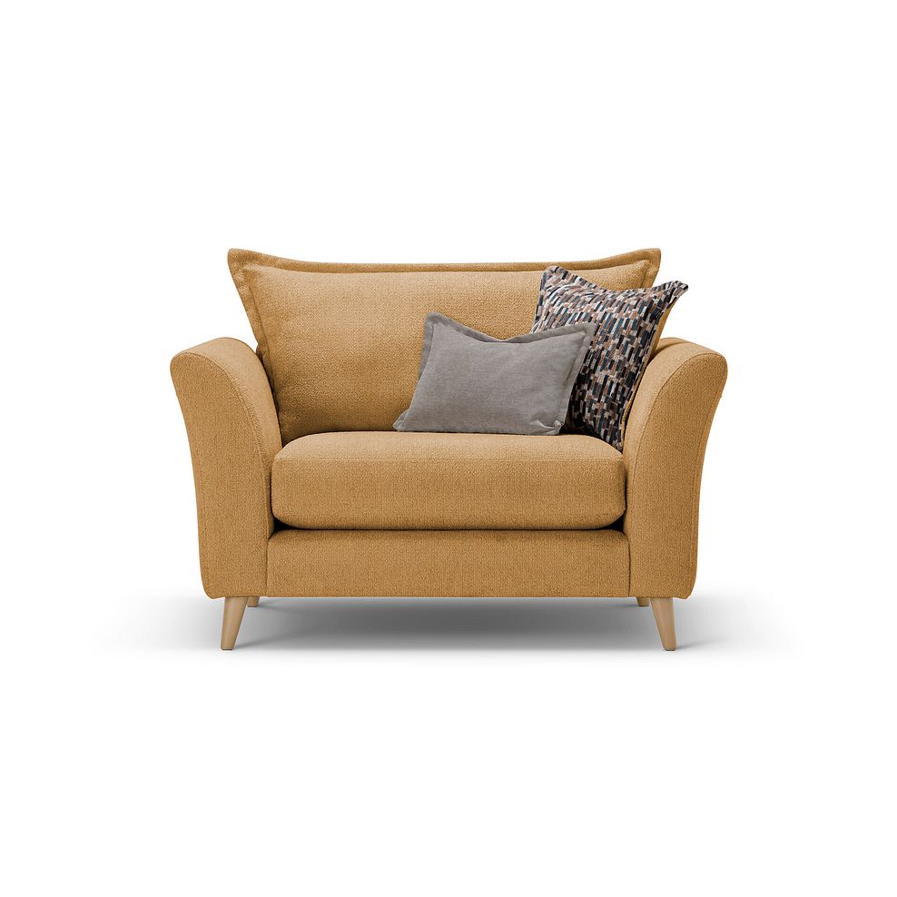 Hoxley Loveseat in Leo Mustard fabric 1