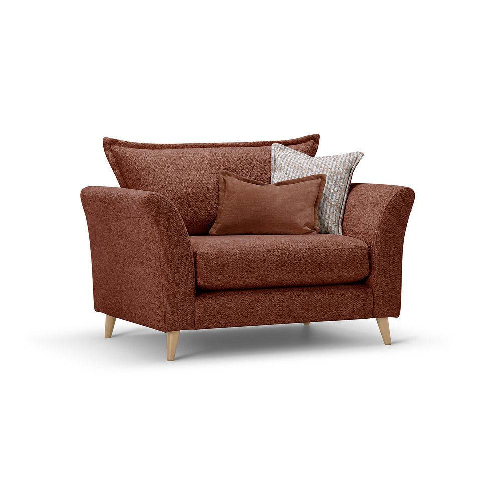 Hoxley Loveseat in Leo Rust fabric 2