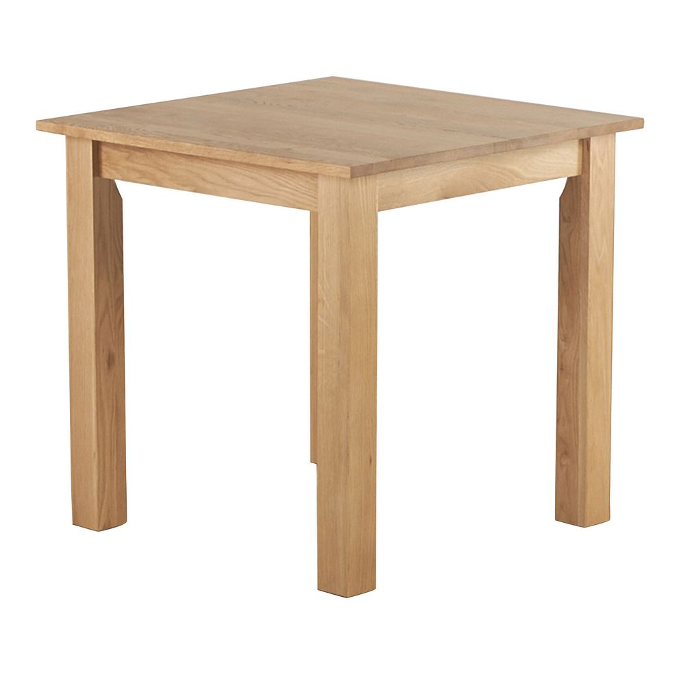 Hudson Natural Oak Square Dining Table + 2 Kingham Natural Oak Spindle Chairs 4