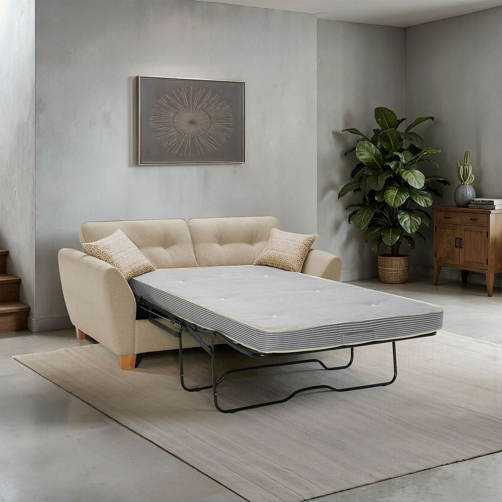 Inca 2 Seater Sofa Bed in Christy Collection Beige Fabric 1