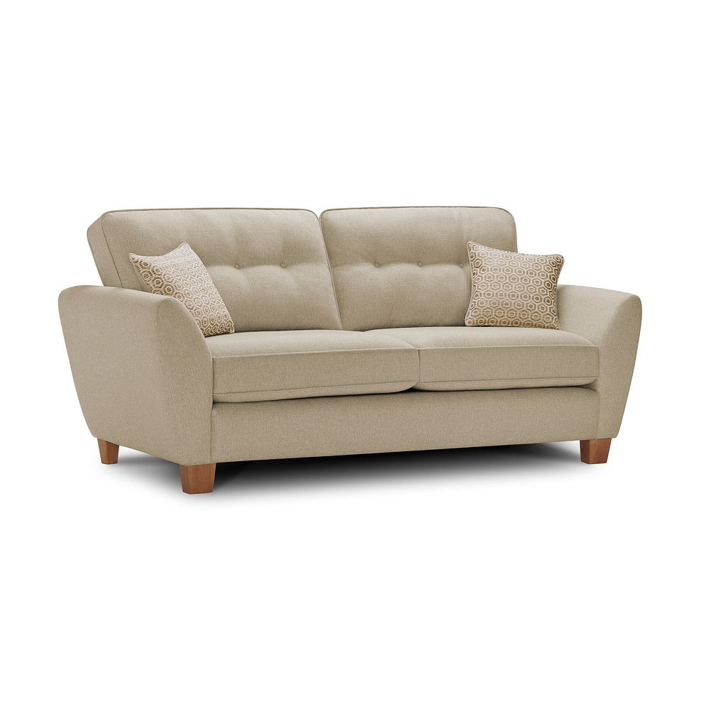 Inca 3 Seater Sofa in Christy Collection Beige Fabric 1