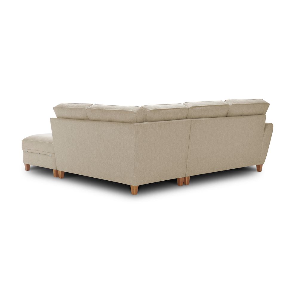 Inca Left Hand Corner Chaise Sofa in Christy Collection Beige Fabric 4