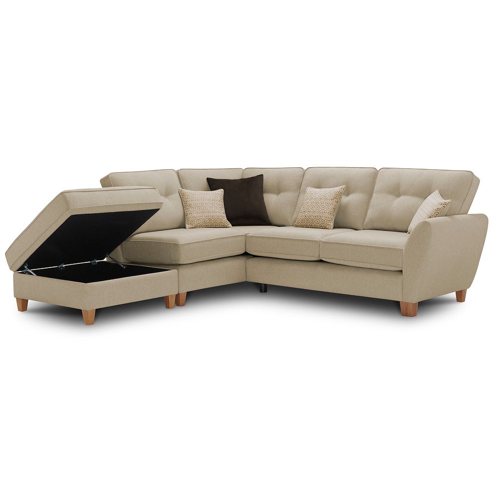 Inca Right Hand Corner Chaise Sofa in Christy Collection Beige Fabric 2