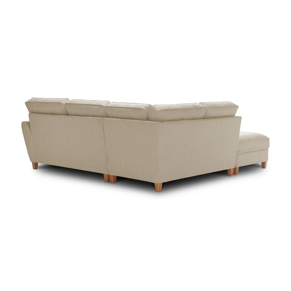 Inca Right Hand Corner Chaise Sofa in Christy Collection Beige Fabric 4