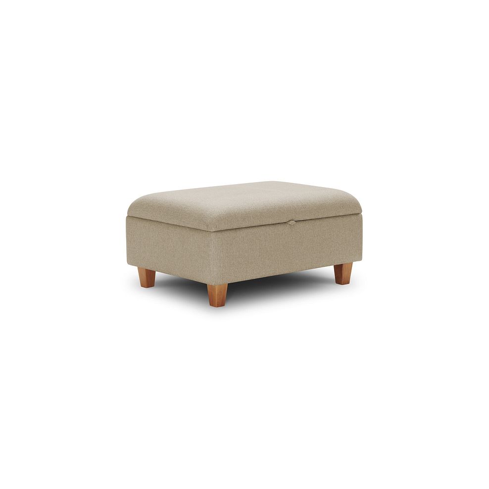Inca Storage Footstool in Christy Collection Beige Fabric Thumbnail 1